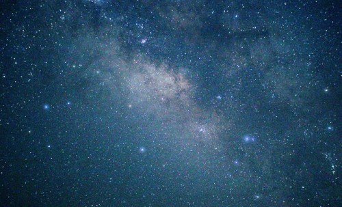 The Milky Way galaxy (or akash-ganga/आकाशगंगा) visible from the crystal clear night skies of Bhagmalpur